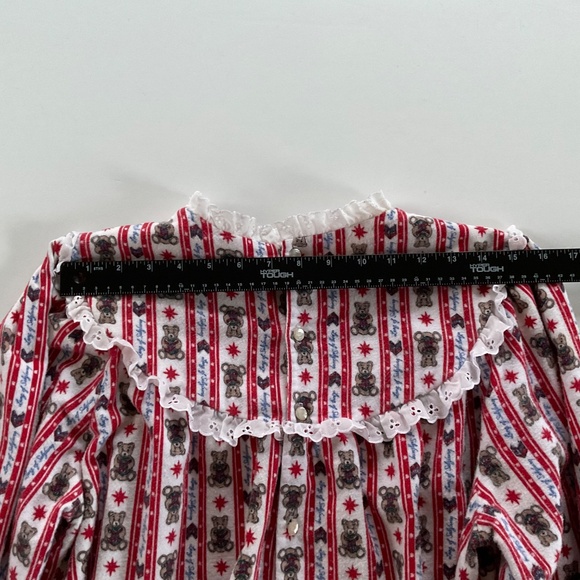 Lanz of Salzburg Flannel Teddy Bear Nightgown Sz M Grannycore Winter Novelty Vtg - Picture 9 of 14